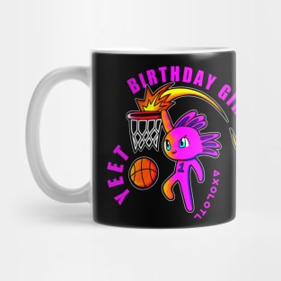 Birthday Girl Slam Dunk Yeet Axolotl Basketball Kids Teens Sports Mug